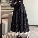 Aesthetic Floral Ruffled Maxi Skirt Outfit