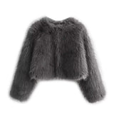 Women's Explosive Artificial Fur Coat Effect Short Jacket