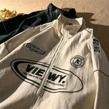 Baseball Uniform Letter Print Jackets Coats Women Y2K Street Hip-Hop Trend Baseball Uniform Casual Loose Unisex