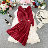 Fashion Women Two Pieces Set Batwing Sleeve Knitted Lurex Pullover Sweater Pleated Midi Skirt Solid Female