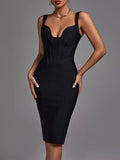 Dress 2022 New Women's Black Bodycon Dress Elegant Sexy Evening Club Party Dress High Quality Summer Outfits