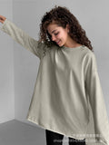 Spring Autumn New Pure Cotton Long-Sleeved T-Shirt Women Hand-Wearing Loose Blouse Hot