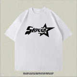 New Summer American Letter Printed Tops Tees Women Y2K Street Hip-Hop Harajuku Trend T-Shirts Couples Casual Loose