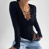 Zingj New Women's Sexy Thread Tie Fishbone Hot Girl Slim