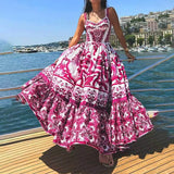 2025 New Women's Bohemian Elegant Long-Singed Print Sling