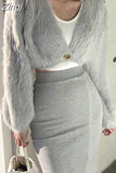 2023 Autumn Winter Fashion New Cardigans Cropped Coats Women Elegant Modis Coat Ladies Woman Chic Cardigan Tops Er