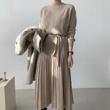 Spring Vintage Sweater Dresses Women Long Sleeve Knit Harajuku Korean Elegant Lady