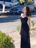 Women Sexy Sequin Strap Dresses 2023 Spring Summer Elegant Vintage Party Club Dress Korean Fashion One Piece