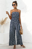 Queens Women Boho Bodysuits Floral Print Tubing Pockets Loose Rompers Bohemian Polyester