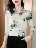 Woman Blouses 2023 Office Lady Silk Shirts for Women Print Elegant and Youth Woman Blouses Vintage Tops Clothing