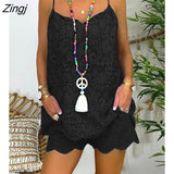 Women Eyelet Embroidery Tassel Top & Shorts Set Women Two Piece Sleeveless Shorts Suit Casual Loose Clothes 2023