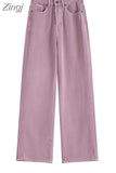 Women's Jeans Wide Leg Pants High Waist Baggy Vintage Straight Denim Pants Casual Street Hip Hop Fashion Mom Denim