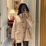 Long Button Coat Coat New Collar Right Shoulder Wind Coat Loose Temperament