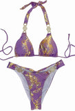 Zingj New Snake Perms Gold Bikini Crystal Diamond Metal Accessories Split Girls Holiday