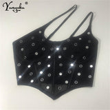 see through black white tank top summer corset crop top women rave outfit club party mesh y2k halter top womens tube