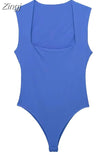 2023 Black Body Woman Square Neck Sexy Lingerie For Women Body Sleeveless Bodysuit Women Wide Straps Bodycon Summer