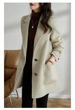 Fashion Autumn and Winter Elegant Temperament Fashion Slim Chic Formal Office Double-sided Cashmere Tweed Female