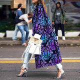 Extended Double Breasted Printed Loose Trench
