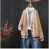 spring new knit jacket women loose wild knit cardigan literary fan outer sweater