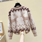 autumn and winter knit sweater women Korean style loose and lazy style pullover long sleeve o
