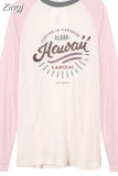 Retro Letter Print Long Sleeve Summer Tshirts Women Y2k Sunscreen Contrast Color Tees O Neck Loose Thin