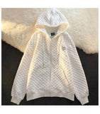 White Summer Outfits Kawaii Clothes Y2K Oversized Zipper Korean Style Long Sleeve Couple Sweatshirts Hoodies Women