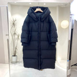 Down Jacket Women Hooded Coat 2023 Winter New Loose Girls' Jacket Thick Windbreak 90 white duck Down