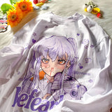 Dark Anime Girl Print Sweatshirts Long Sleeve Basic Tops 2021 Autumn New Fashion Large 2XL Teens Clothes Japanese