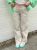 Washed Pocket Solid Cargo Pants- Outfit
