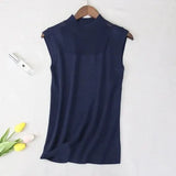 Women top women white and black shirt sexy street style Tank Tops Knitted Solid Wild ice silk knitting women clothing