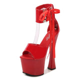 Summer Walking Show Artifact Model High-heeled Shoes Sandals Pole Dancing 17CM Sexy Black Platform Hate Sky High-heeled