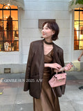 Xixi 2025 Autumn New White Standard Temperament Long-Sleeved Small Suit Short Coat Loose Casual Suit