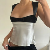 Zingj Summer New Fashion Sexy Backless Color Slim Slim Short Sleeveless Vest