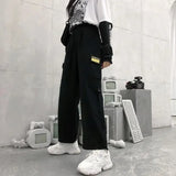 Pop Harajuku Style Cargo Pants Men's Overalls Y2K New Hip-Hop Retro Joker Straight Wide-Leg Pants Big Pocket Loose