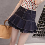 Denim Mini Skirts Women Summer Sexy Solid Colour Ball Gown Skirts Jeans Female Casual Pocket Slim A-line Mini