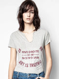 2022 Summer Classic T Shirt Women Solid 100% Cotton V-neck Tops Hot Drill High Quality Buttons T-shirt Roupas