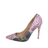 Pointed Toe Women Pumps Lady Wedding Party Shoes PU Leather Snakes Party High Heels YG006