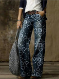 Zingj Plus Size Casual Pants Thin Jeans Wide Leg Pants-Outfit