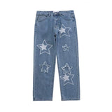 appliqué embroidery wide leg straight jeans for womens y2k vintage streetwear high waist jeans womens fashion