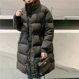 New Winter Women 90% White Duck Down Long Parkas Stand Collar Thick Warm Down Coat Loose Zipper Ladies Snow