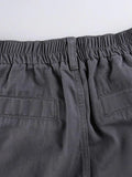 Washed Pocket Solid Cargo Pants- Outfit