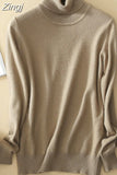Cashmere Turtleneck Knitted Women Sweaters And Pullovers Women's Pullover Sweater Turtleneck Long