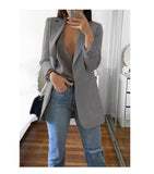 New Fashion Women's Casual Suit Set Multi-color Lapel Slim Cardigan Temperament Commuting Solid Color Suit Coat