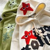 Wool Sweatshirt Women 2023 Embroidery Letter Pullover Y2K Hoodies Women Street Five-pointed Star Niche Trend Loose Men
