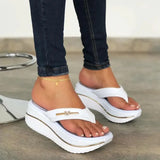 Women Summer 2022 Fashion Flip Flops Outdoor Casual Platform Sandals Ladies Plus Size Wedges Beach Slippers