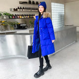 Long Women's Cotton Padded Coat Parkas Down Winter Jacket Thick Warm Fur Hooded Coats Puffer Outerwear Jacket