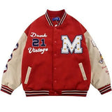 Retro Letter Embroidery Jackets Coats Women's Street Hip Hop Heavy Industry Baseball Uniform Couple Trend Loose