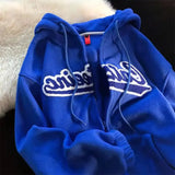 Sweatshirt Punk Goth Wing Letter Print Hoodies Streetwear Plus Size Jacket Long Sleeve Tops Aesthetic Girls
