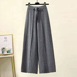 Two Piece Sets Women Winter Korean Casual Turtleneck Knitted Sweater And Wide Leg Knitting Pants Suits Women Homewear