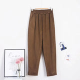Pants Warm Trousers Women Corduroy Autumn Winter 2023 Thick Pants Casual Solid Fleece Inside Elastic Waist